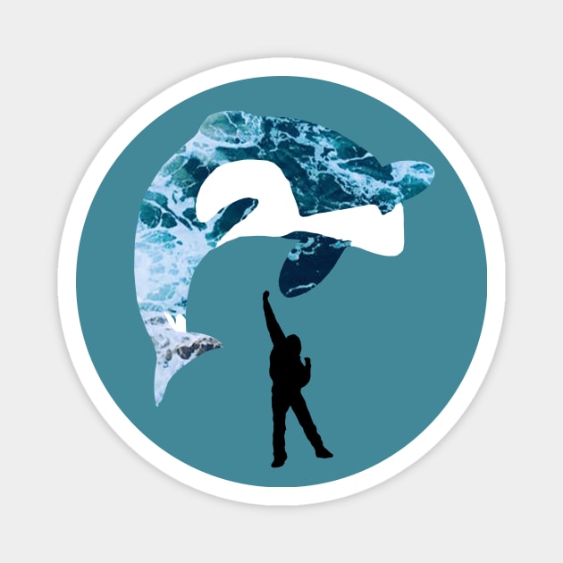 Free Willy Jump Ocean Silhouette Magnet by shellysom91